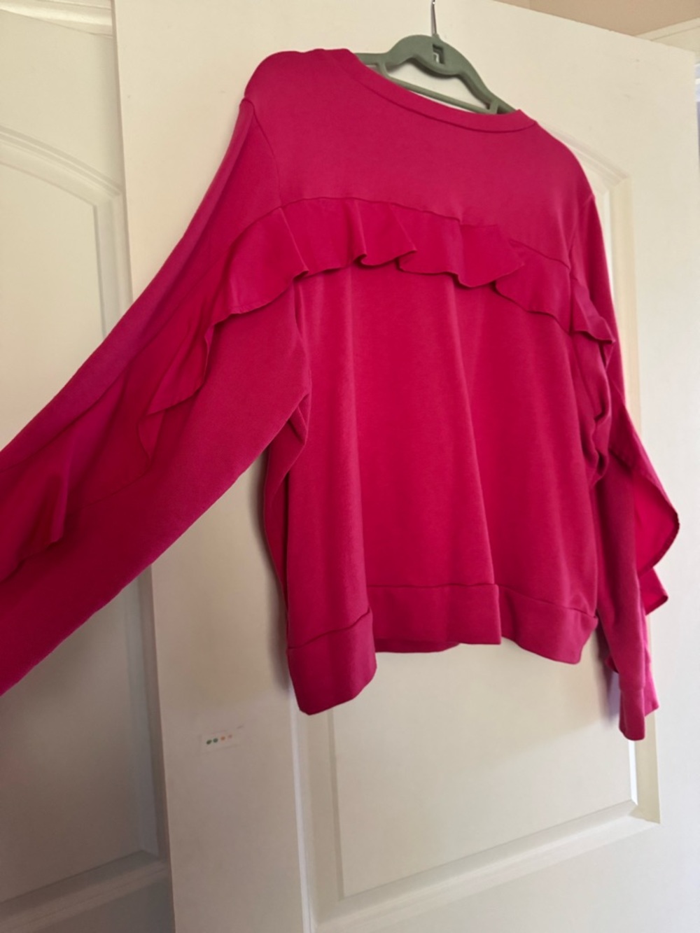project RUNWAY Crewneck Ruffle Sweatshirt - Bright Pink - Picture 6 of 6